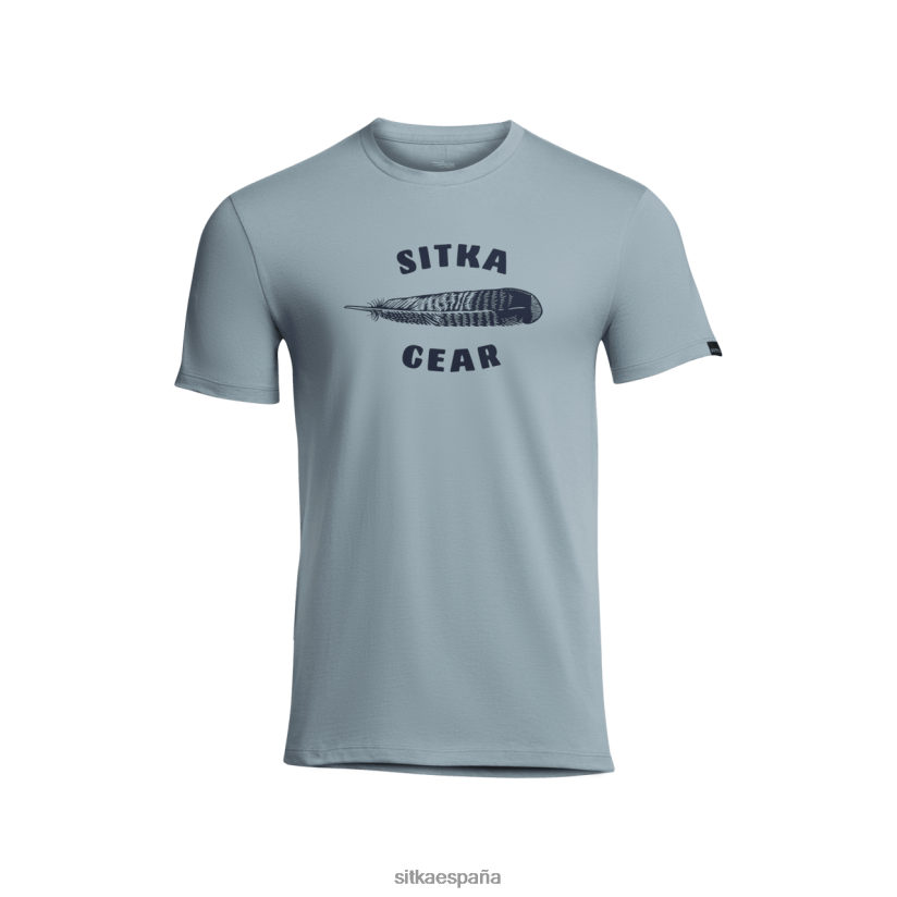 hombres SITKA Gear azul pedernal camiseta de plumas tapas 8D62F0150