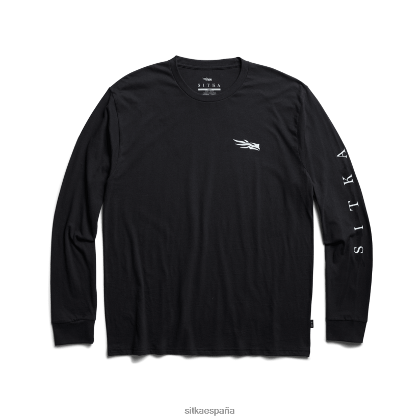 hombres SITKA Gear negro camiseta de manga larga de fundación tapas 8D62F0135