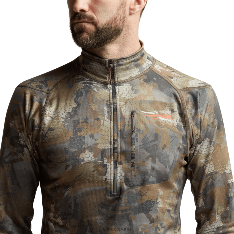 hombres SITKA Gear madera optifade para aves acuáticas camiseta con cremallera de peso medio central tapas 8D62F0170