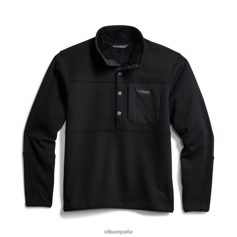 hombres SITKA Gear negro forro polar con cierre frontal tapas 8D62F0204