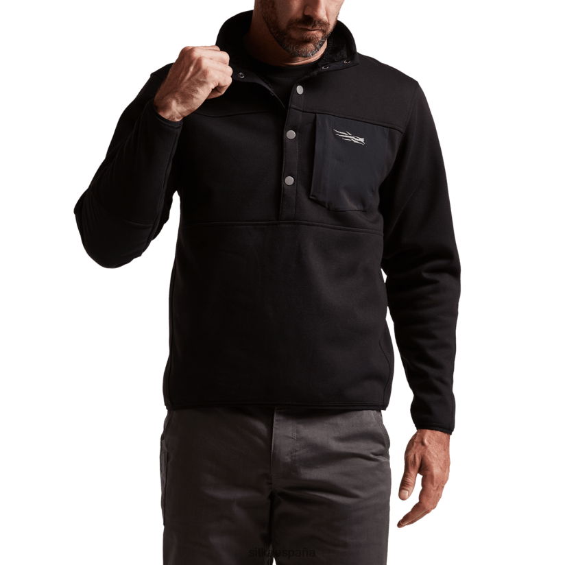 hombres SITKA Gear negro forro polar con cierre frontal tapas 8D62F0204