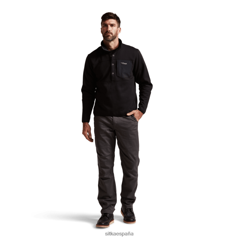 hombres SITKA Gear negro forro polar con cierre frontal tapas 8D62F0204