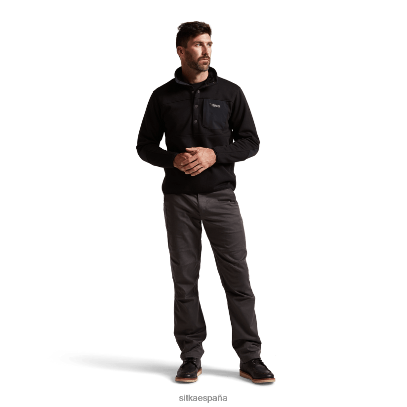 hombres SITKA Gear negro forro polar con cierre frontal tapas 8D62F0204