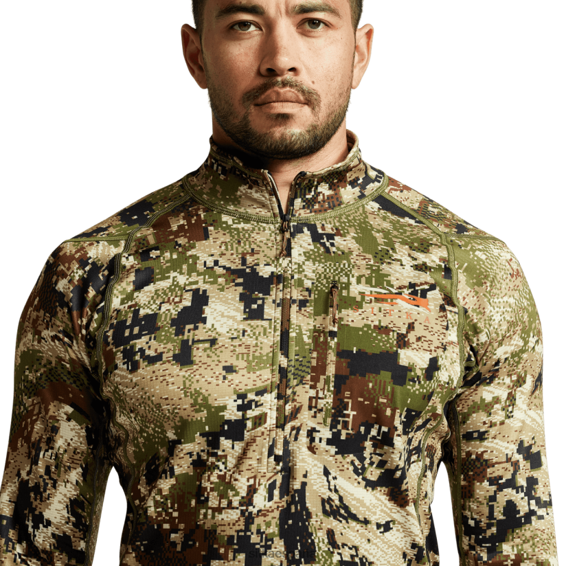 hombres SITKA Gear optifade subalpino camiseta con cremallera de peso medio central tapas 8D62F0168