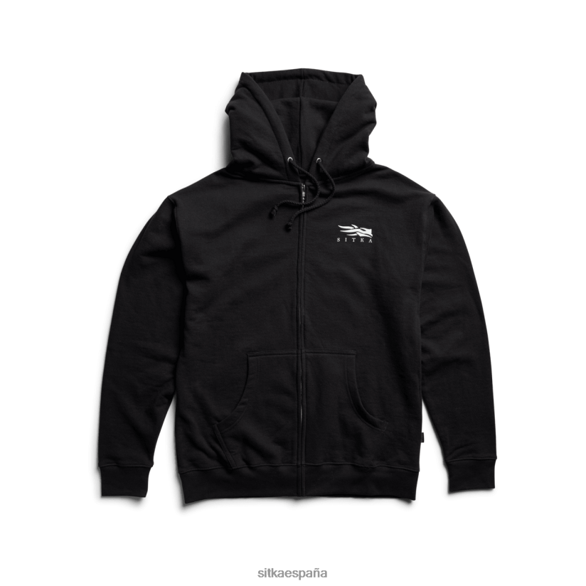 hombres SITKA Gear negro sudadera con capucha y cremallera completa con icono tapas 8D62F0126