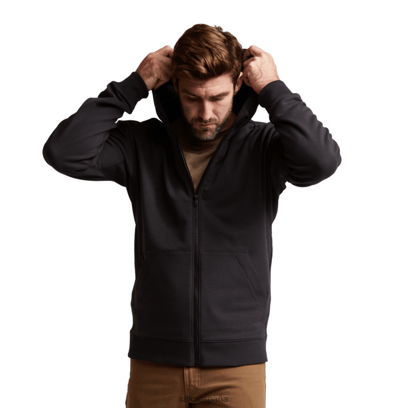 hombres SITKA Gear negro sudadera con capucha y cremallera esencial tapas 8D62F0115