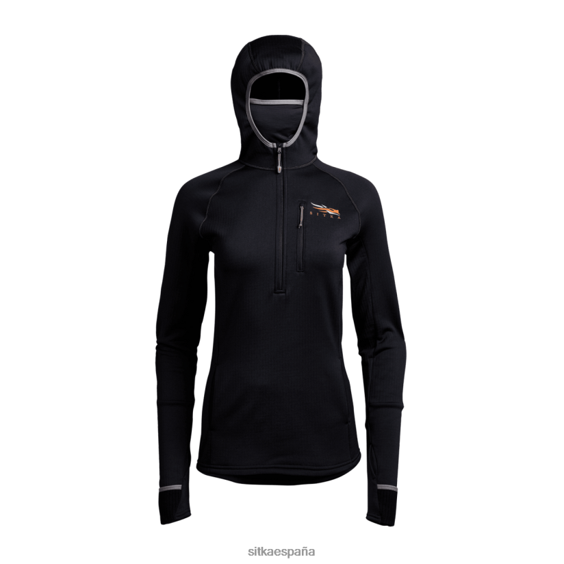 mujer SITKA Gear negro fanático con capucha tapas 8D62F0399
