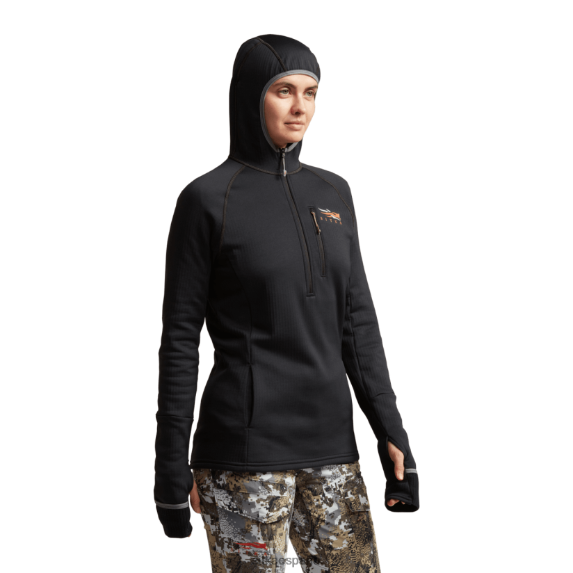 mujer SITKA Gear negro fanático con capucha tapas 8D62F0399