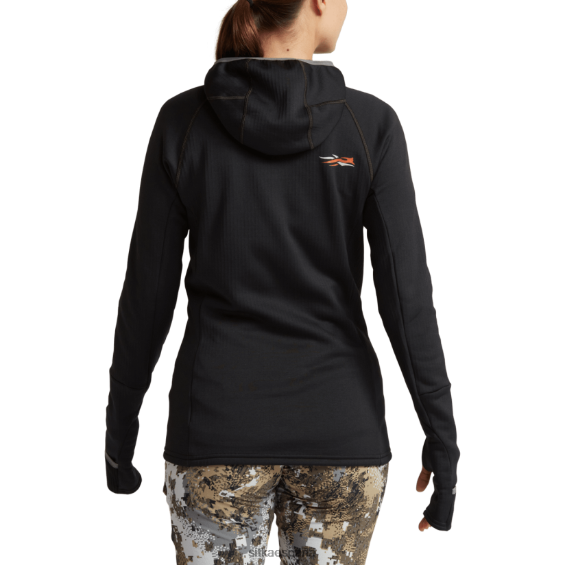 mujer SITKA Gear negro fanático con capucha tapas 8D62F0399